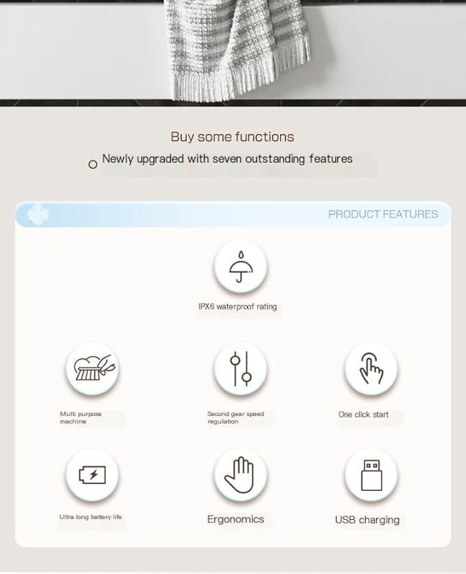 New Q1 Electric Cleaning Brush Electric Brush Cleaning Brush Wireless Handheld Multifunctional Kitchen Stove Cleaning Brush