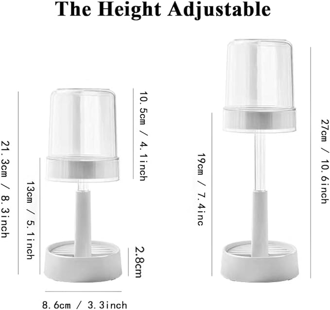 Toothbrush Holder with Cup/Cover Contains 2 Slots, Compatible with Electric Toothbrushes and Conventional Toothbrushes, Can Store Toothpaste Meiloi