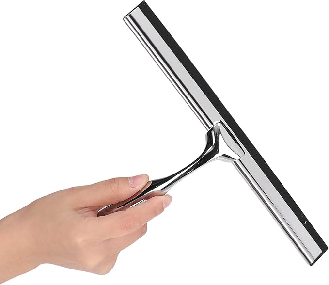 Shower Squeegee for Glass Doors, Shower Squeegee Stainless Steel Office Bathroom Quickly Wipe Water Squeegee for Window for Window, Glass Wall, Mirror, Tile, Shower Door