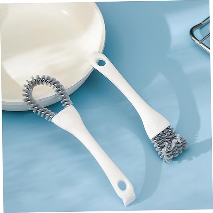 Wakauto Multifunctional Kitchen Cleaning Brush Set 2pcs Heavy Duty Grout Brush U-Shaped Angled Designs Stove BBQ Tile Household Deep Cleaning