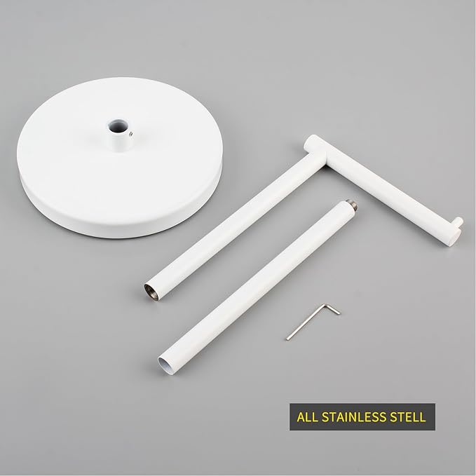 GERZWY Bathroom Free Standing Toilet Paper Holder SUS 304 Stainless Steel Stand Modern Paper Towel Holder, White