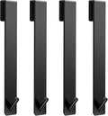 Shower Door Hooks(10 Inch),Extended Over Door Hooks for Bathroom Frameless Glass Shower Door,Stainless Steel Towel Hooks,Heavy Duty Rack Hooks for Robe,Towel-4 Pack-Black