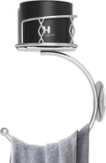 Simple Silver Hand Towel Holder for Bathroom Wall, Metal Sturdy Wall-Mounted Towel Hook with Candle Holder for Vase and Bottled, Hand Towel Racks/Hanger for Bathroom Decor and Kitchen