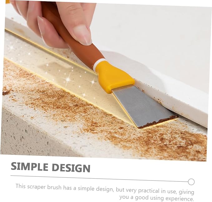 Unomor Multifunctional Cleaning Brush and Rust Removing Tool Double-Ended Shovel Design for Kitchen Bathtub Sink and Corner Grout High-Density Bristles for Scrubbing Easy to Use