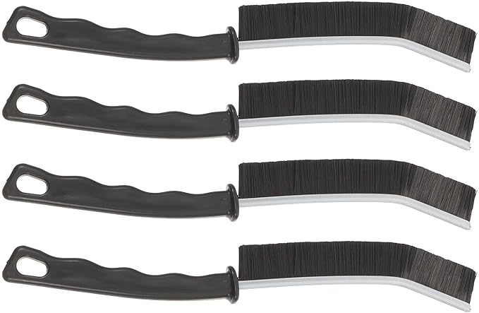 STOBAZA 4pcs Crevice Cleaning Brush Set Hard Bristles, Non-Slip Handle Scrubber Tools for Household Bathroom Kitchen Gap and Corner Cleaning