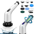 Electric Scrubbing Brush, Rechargeable Floor Scrubber 360 Degree Angle Adjustment Electric Cleaning Brush Scrubber with Detachable Extension Handle, 10 Drill Brush Head