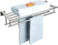 Alise Double Towel Rack for Bathroom,24 Inch Bathroom Tower Holder Towel Shelf with Double Towel Bars Wall Mount,SUS304 Stainless Steel Towel Hanger Double Tower Bar for Bathroom Wall,Brushed Nickel
