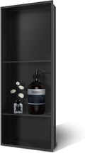 Shower Niche 13 × 31 Black, 3 Shelves Wall Niche Recessed Shelf for Bathroom Storage, Shower Niche Insert Tile Ready No Tile Needed Over Mount Installation
