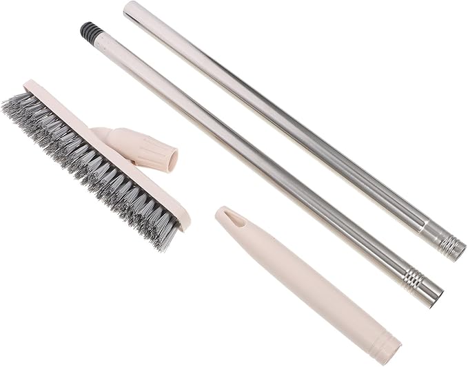 VICASKY Long Handle Rotatable Floor Scrubber and Grout Brush with Stiff Bristles for Bathtub, Shower, Wall, and Crevice Cleaning in Household Bathroom and Kitchen Use