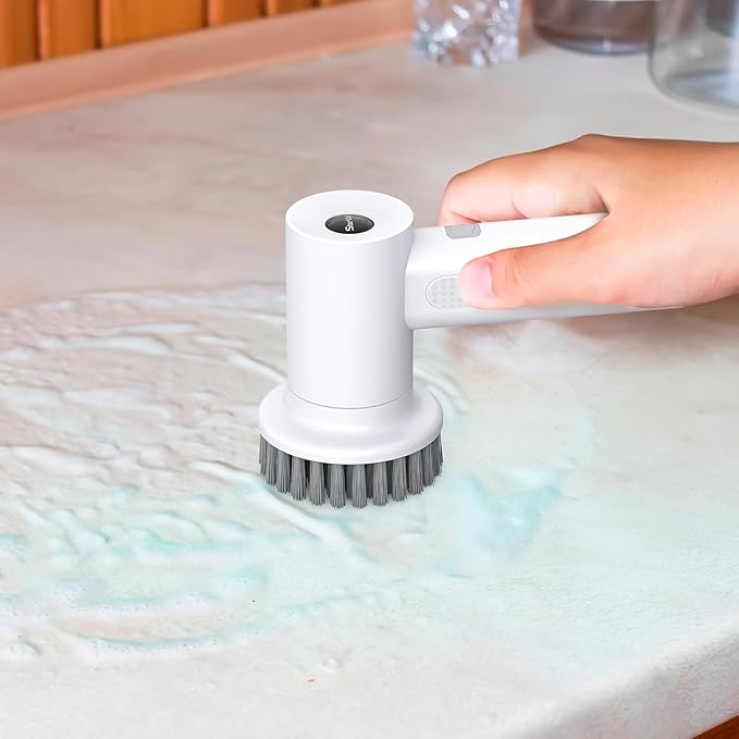 2Pcs Flat Brush Heads for Electric Spin Scrubber Cleaning Floors, Tiles, Countertops, Walls(White)
