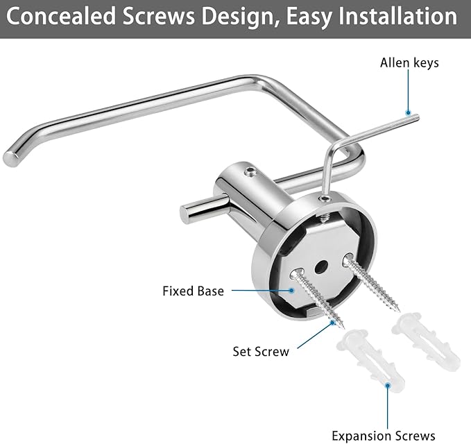 Toilet Paper Holder, Premium 304 Stainless Steel Paper Towel Holder, Toilet Paper Roll Dispenser Bathroom 5.5" TP Holder for Kitchen Washroom (Chrome)
