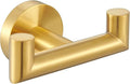 Angle Simple Bathroom Double Hook Brushed Dark Gold, SUS304 Stainless Steel Bath Towel Holder, Double Robe Hanger Wall Mount