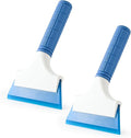 Gomake 2PCS Small Rubber Squeegee Window Shower Squeegee,Auto Water Blade Squeegee for Shower Glass Door,Car Windshield, Window, Mirror, Bathroom,Countertop Cleaning (Blue)