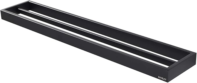 Double Towel Bar, Black Towel Shelf 24 Inch, Hotel Style Towel Holder, Towel Racks for Bathroom, Contemporary Bath Towel Bar Wall Mounted, Matte Black, 073080-MB Ler Series