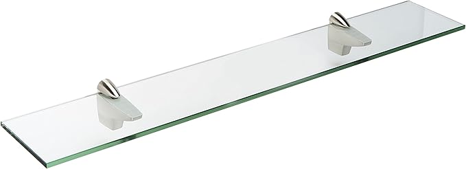 Spancraft Glass Falcon Glass Shelf, Brushed Steel, 8 x 33