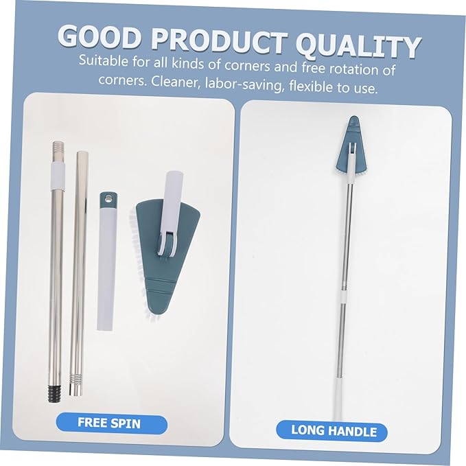 Premium Hard Bristle Floor Brush with Long Handle for Bathroom and Kitchen Cleaning Abs and Stainless Steel Construction Practical Swivel Mechanism for Corners and Grout Lines