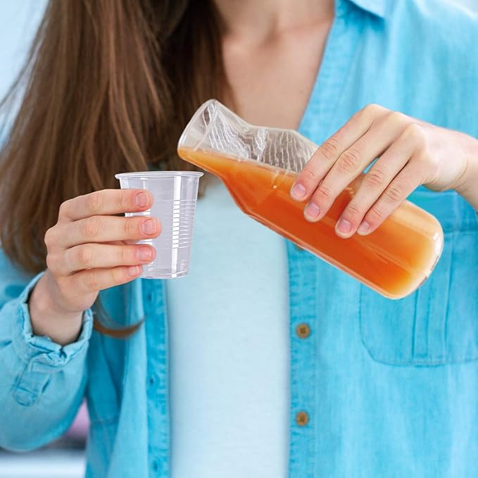 Turbo Bee 5oz Disposable Plastic Cups 500 Pack - Small Drinking & Sample Cups, Bulk Multi-Use Tumblers for Beverages, Mini Desserts, Home, School, Parties, or Commercial Use