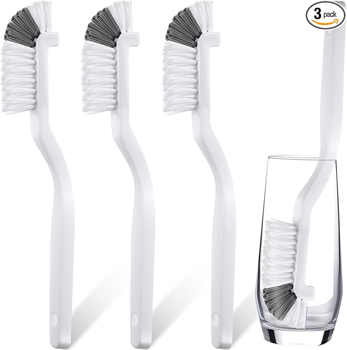 3 Pcs Dish Brush Right Angle Kitchen Scrub Bottle Bathroom Brush Sink Household Pot Pan Edge Corners Tile Lines Cleaning with Stiff Bristles
