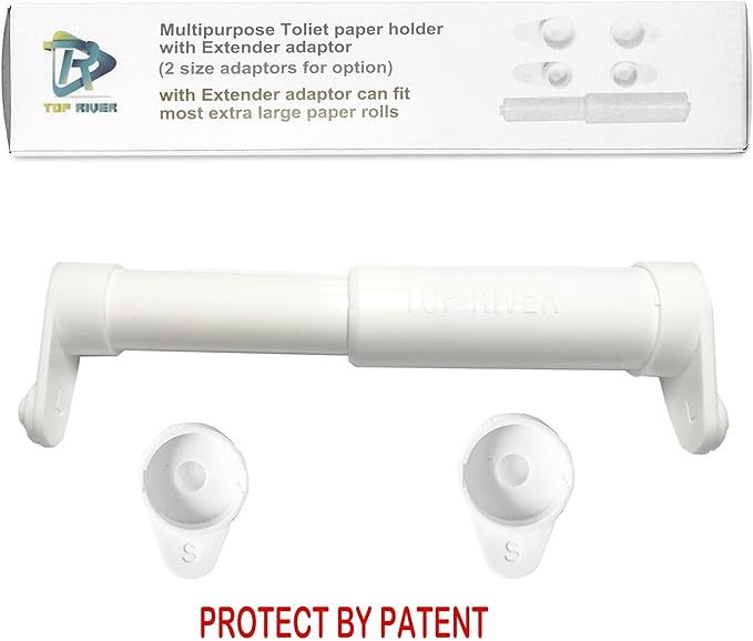 Top River Toilet Paper Holder Extender, Fit Double Rolls and Triple Rolls, Mega Rolls and Large Toilet Paper Rolls (Set of 2)