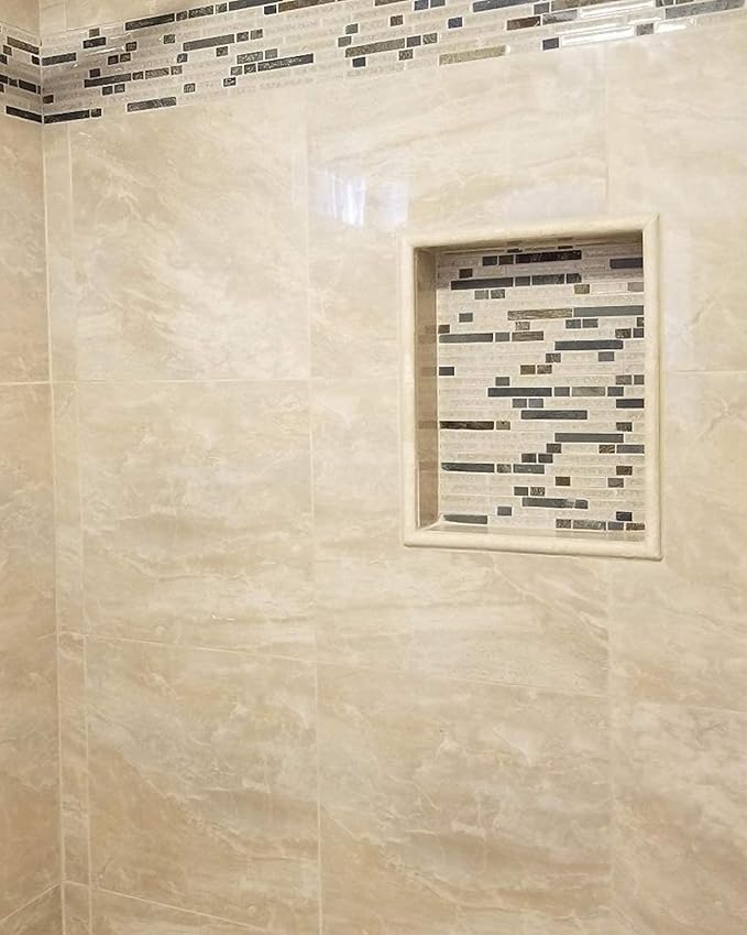 Uni-Green Shower Niche Ready for Tile 16" ×14" × 4" Bathroom Recessed Shower Niche Rectangle Leak Proof Shower Shelf Organizer for Shampoo & Toiletry Storage Yellow