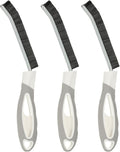 PATIKIL Hard Bristle Crevice Cleaning Brush, 3Pcs Multifunctional Gap Cleaning Brush Corner Cleaning Brushes Tool for Little Corner Kitchen Bathroom Toilet Windows, Grey Black