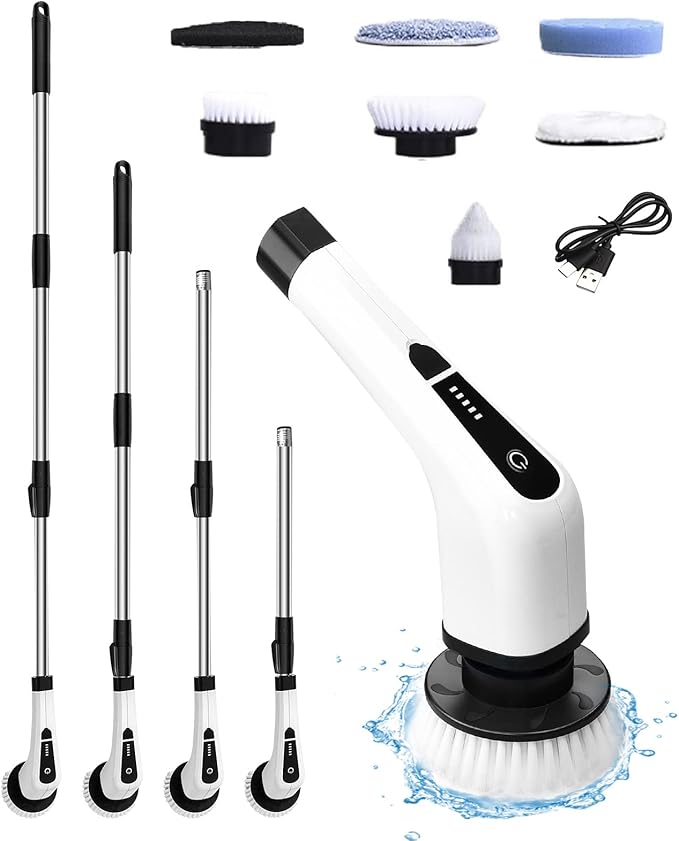 Electric Spin Scrubber for Cleaning Bathroom: Cordless Power Shower Scrubber Cleaner Brush for Tub and Tile Bathtub Toilet Floor Window Scrub Tool Household Supplier