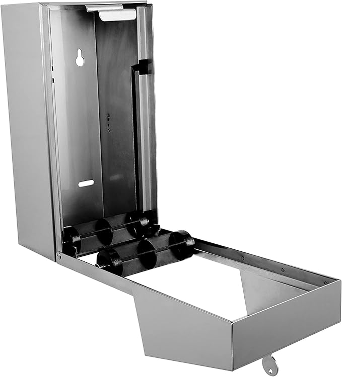Commercial Toilet Paper Dispenser - 304 Stainless Steel Double Roll Holder - Heavy Duty Lockable Wall Mount Tissue Dispenser for Restroom - Metal Bathroom Fixtures