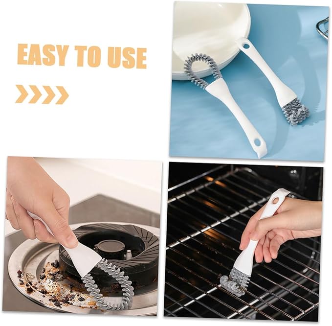 Multifunctional Kitchen Cleaning Brush 2pcs U-Shaped and Angled Handheld Scrub Brushes for Crevice, Stubborn Stain Removal, Hard-to-Reach Corner Cleaner, Home Accessory