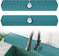 Kitchen Sink Faucet Mat, 30in Extra Long Foldable Silicone Faucet Guard & Splash Guard, 2026 Multi-Functional Draining Mat to Keep Countertops Dry, Protect Backsplash from Splash (Dark Green)