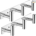 VAEHOLD Hat and Coat Wall Mount Rack - Hooks for Robes, Bags, Keys, and Towels - Bathroom Towel Hanger Organizer (Polished Chrome, “T“ Shape 3 Hooks 2 Pack)
