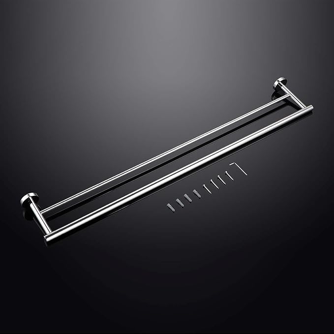 Miyili Double Towel Bar 36-Inch Stainless Steel Bathroom Towel Rack Holder Wall Mount Polished Finish, A01C90B