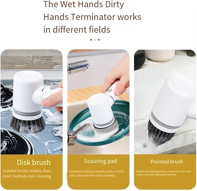 Electric Mini Cleaning Brush, Battery Tool Brush, Wall Tile Floor Kitchen Multi-Functional Cleaning Brush Easy to Use
