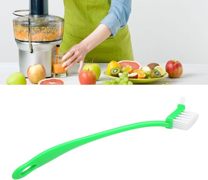 Universal Double Head Cleaning Brush Premium ABS Fiber Long Handle Brush for Juicer Bottle Cup Kitchen Bathroom Tile Grout Green 31cm