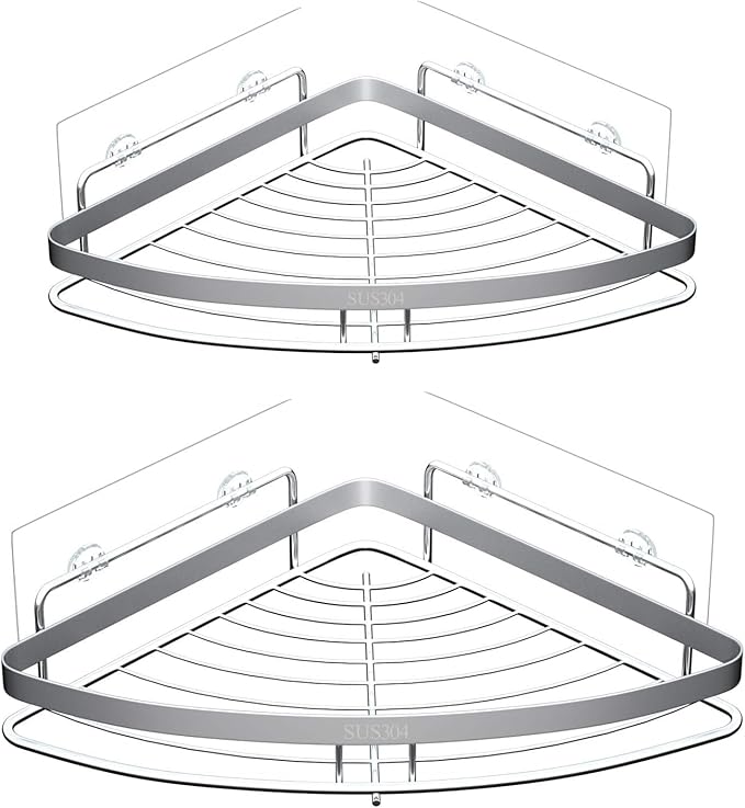 14PCS Shower Caddy Adhesive Replacement,Shower Shelves Strip Pad Organizer Sticker Replacement Bathroom Heavy Duty Strong Sticky Wall No Drilling Transparent