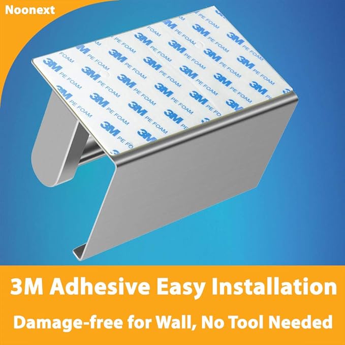 Adhesive Toilet Paper Holder with Shelf, Toilet Paper Roll Holder Wall Mounted, Fits Mega Roll, Stainless Steel Tissue Roll Dispenser Storage No Drilling (Brushed Nickel)