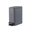 6 Liter 1.6 Gallon Small BathroomTrash Can with Soft Lid Garbage Can with Removable Inner Bucket Dust Bin Waste Bin Bathroom Garbage Can Pedal Powder Coated Metal Grey