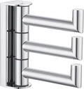 Suyar Bathroom Towel Hook Polished Chrome, SUS 304 Stainless Steel Swivel Robe Hook with 3 Arms, Towel Hanger Wall Mounted