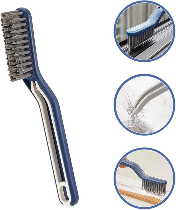 Luxshiny 2pcs Crevice Cleaning Brush with Hard Bristles, Long Handle Floor and Bathroom Scrub Brush for Narrow Gaps and Corners, Household Cleaning Tool for Tile Grout and Wall Corners