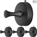 DGYB Suction Cup Hooks for Shower Set of 4 Removable Stainless Steel Towel Hook for Bathroom Glass Window Door Wall and Suction Wreath Hook for Hanging Robe, Loofah, Coat - Black