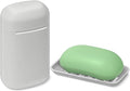 Travel Soap Case soap Holder,Leak Proof Soap Holder with Silicone Sealed lid,Keep Dry with Drainage Tray,Soap Dish for Travel, Gym, Bathroom, Outdoor, Camping, School (Gray)