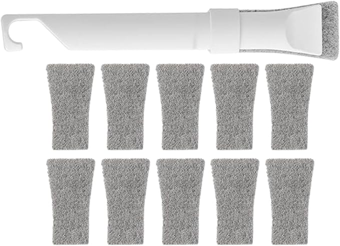 jojofuny Multi-Purpose Crevice Cleaning Brush Set with Scraper, Small Kitchen and Sink Brushes for Deep Detail Cleaning of Grout, Corners, and Tight Spaces – 10 Replacement Pads Included