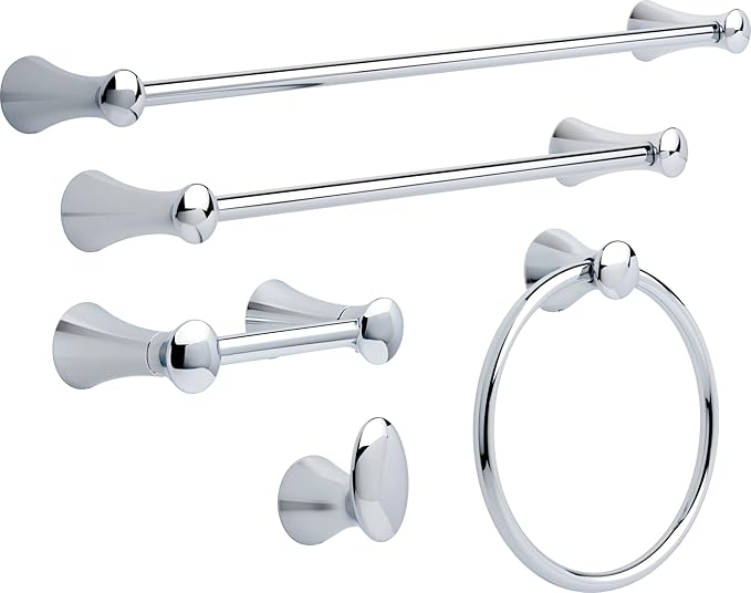 Delta Lahara (1-Pack) Toilet Paper Holder Polished Chrome Tissue Roll Holder for Bathroom Organization and Storage Pivoting Toilet Tissue Holder Wall Bathroom Accessories 73850