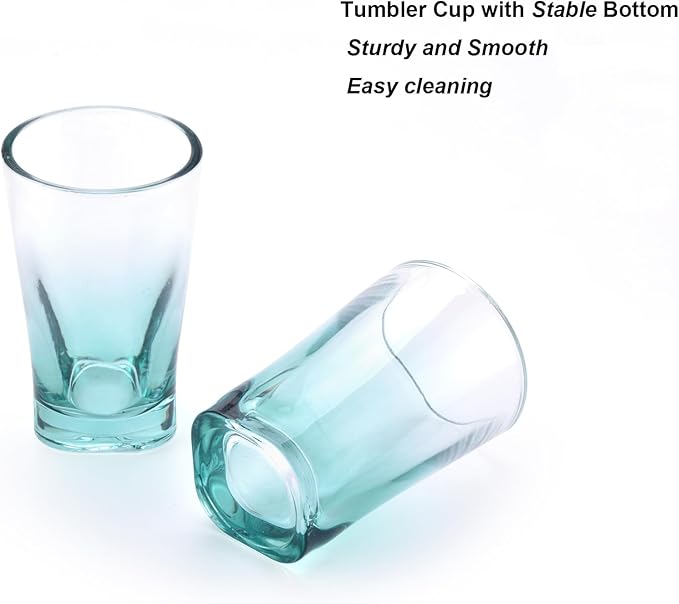 Teal Glass Bathroom Accessories Set 5 Pieces – Green Bathroom Set with Soap Dispenser, Toothbrush Holder, 2 Tumbler Cups, Soap Dish