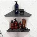 10" Corner Shower Shelf 2 Pcs Matte Black 304 Stainless Steel Diamond Heavy Duty Floating Corner Shelves Slot Design Recessed Bathroom Shower Shelf for 90° Tiled Wall, No Drilling Needed