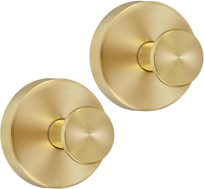 Upgrade Suction Cup Hooks for Shower,Heavy Duty Towel Hooks for Bathrooms, No Drill Suction Hooks for Inside Shower, Reusable Shower Hooks for Glass Doors & Windows(2 Pack Gold)