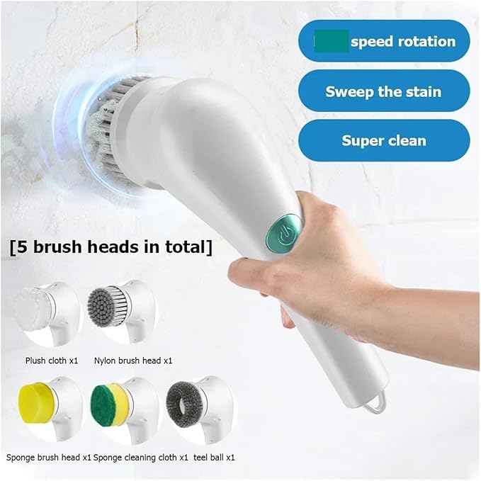 Fit for 5-in-1 Wireless Electric Cleaning Brush - Multifunctional Tool for Bathroom & Kitchen Cleaning