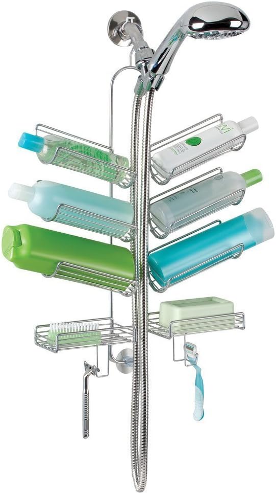 iDesign Steel Hanging Shower Caddy, The Verona Collection – 25” x 14” x 4”, Silver