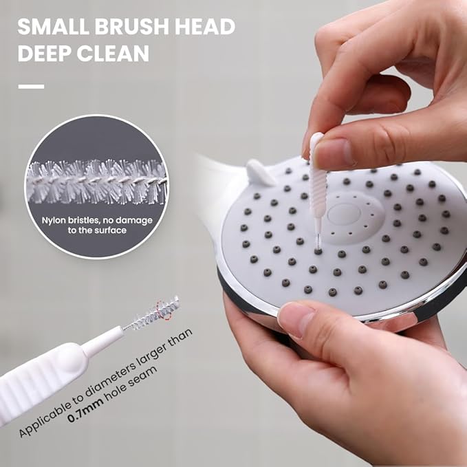 Shower Head Cleaning Brush for Small Hole, 2025 New Shower Head Cleaner Tool with Spiral Tip, Gap Hole Cleaning Brush Picks, Multifunction Tiny Brush for Nozzle Keyboard Port Crevice Sink Vent (40)