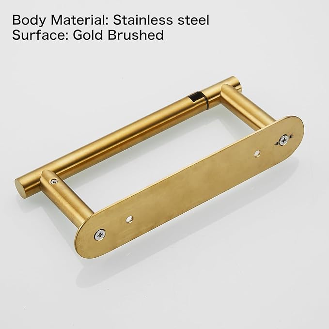 Removable Toilet Paper Holder Bathroom Roll Holder Non-Punch Installation (Brushed Gold)