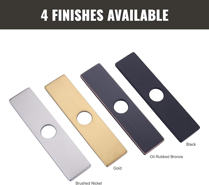 10" Sink Faucet Hole Cover Deck Plate for Bathroom & Kitchen Vanity Sink, Faucet Oil Rubbed Bronze Escutcheon Plate Stainless Steel Outside Faucet Cover Cap Rectangle Mixer Tap